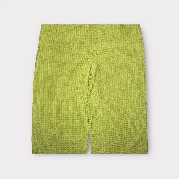 Zara Lime Green Wide Leg Knit Pants - Picture 2 of 5